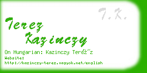 terez kazinczy business card